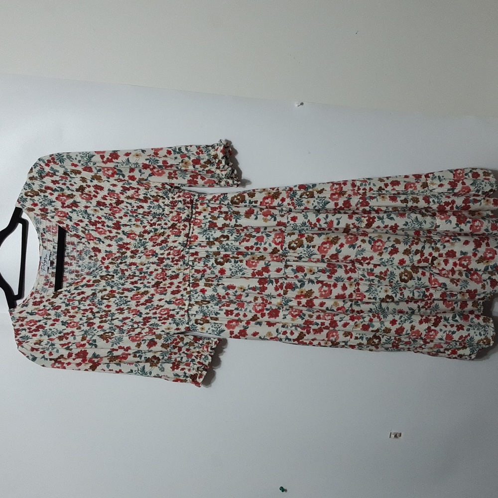 Polagram Smocked Multicolored Tiered Ruffle Dress